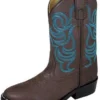 Youth Monterey Brown Turquoise Stitched Boots