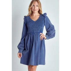 Washed Smocked Bust Flare Dress -Western Cowboy Equipment Store 17540743 6db0d473 24fd 4486 ac49 7d6995c7c139