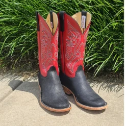 Olathe Black Oiled Pig Round Toe Boot