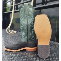 Anderson Bean Black/Green Oiled Shark Boots -Western Cowboy Equipment Store 20220523 143543
