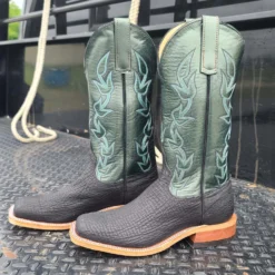 Anderson Bean Black/Green Oiled Shark Boots -Western Cowboy Equipment Store 20220523 143552