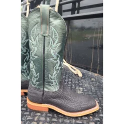 Anderson Bean Black/Green Oiled Shark Boots -Western Cowboy Equipment Store 20220523 143636