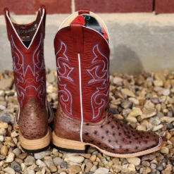 Macie Bean Full Quill Tobacco Ostrich Boot -Western Cowboy Equipment Store 20230220 154919