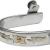 Showman Stainless Steel Leaf Overlay Spurs
