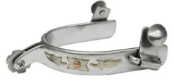 Showman Stainless Steel Leaf Overlay Spurs