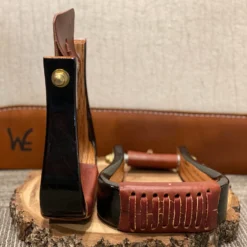 Nettles Stirrups 2" Flatbottom Varnish -Western Cowboy Equipment Store 2 FV2 scaled