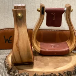 Nettles Stirrups 3" Oversize Flatbottom Varnish Finish -Western Cowboy Equipment Store 3 OSVcopy scaled