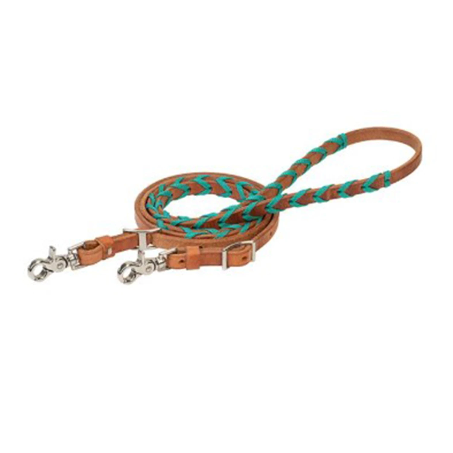 Weaver Leather Weaver 8' Turquoise Laced Barrel Rein 1 Weaver Leather Weaver 8' Turquoise Laced Barrel Rein