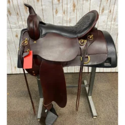 Circle Y Big Spring Easy Fit Saddle With Black Seat And Gold Hardware, 17" Seat