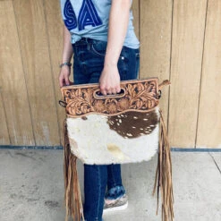 American Darling Cowhide/Fringe Purse 12 American Darling Cowhide/Fringe Purse -Western Cowboy Equipment Store ADBGS146ACGO 1