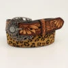 Leopard Sunflower Tooled Belt