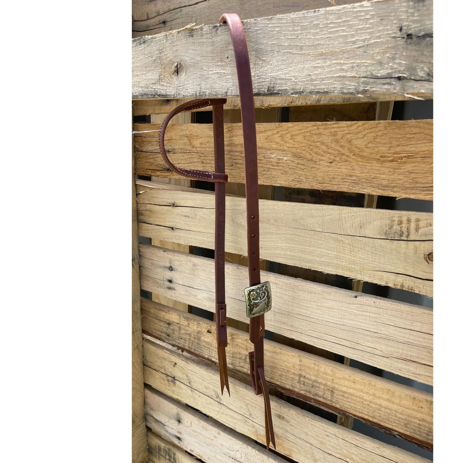 Cowperson Tack One Ear Headstall With Square Floral Buckle 1 Cowperson Tack One Ear Headstall With Square Floral Buckle