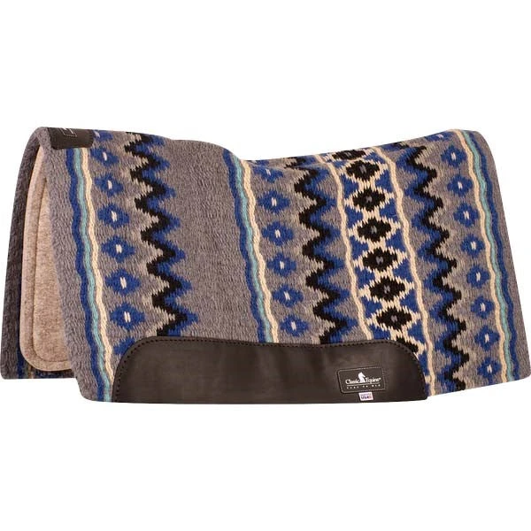 Classic Equine ESP Blanket Top 32"X34" Contoured Saddle Pad - Charcoal/Royal Blue 1 Classic Equine ESP Blanket Top 32"X34" Contoured Saddle Pad - Charcoal/Royal Blue