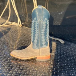 Anderson Bean Women's Grey & Regal Blue Waxy Kudu Boots -Western Cowboy Equipment Store IMG 6016