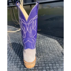 Olathe Grey And Purple Smoked Bacon Boots -Western Cowboy Equipment Store IMG 6163