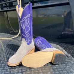 Olathe Grey And Purple Smoked Bacon Boots -Western Cowboy Equipment Store IMG 6164