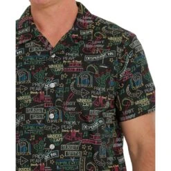 Cinch Men's Black Neon Sign Short Sleeve -Western Cowboy Equipment Store MTW1401025 4 17673