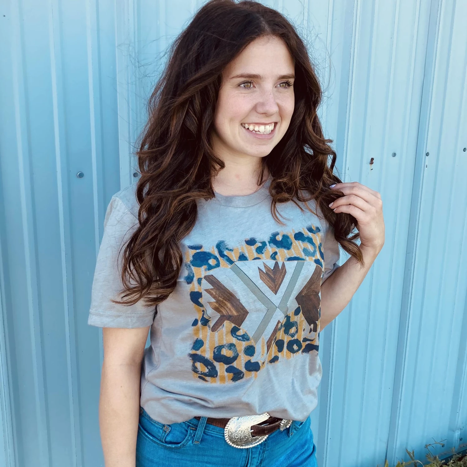 Mustard Leopard Buffalo Tee 2 Mustard Leopard Buffalo Tee - Image 2