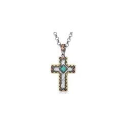 Montana Silversmiths Antiqued Serrated Cross Necklace