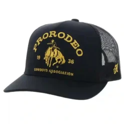 Hooey PRCA Black Gold Cap-PRCA Logo