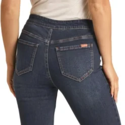 Rock & Roll Cowgirl Dark Wash Flare Jeans 5 Rock & Roll Cowgirl Dark Wash Flare Jeans -Western Cowboy Equipment Store RRWD6PR0S9 B 91510 1