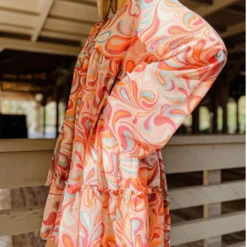 Marble Print Long Sleeve Dress -Western Cowboy Equipment Store Screenshot2022 11 03145240