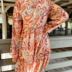 Marble Print Long Sleeve Dress -Western Cowboy Equipment Store Screenshot2022 11 03145304