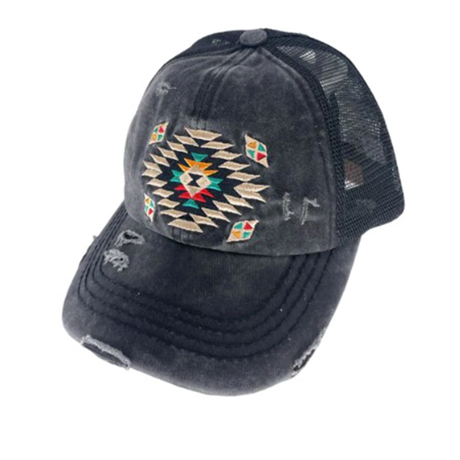 Aztec Criss Cross Pony Cap 1 Aztec Criss Cross Pony Cap