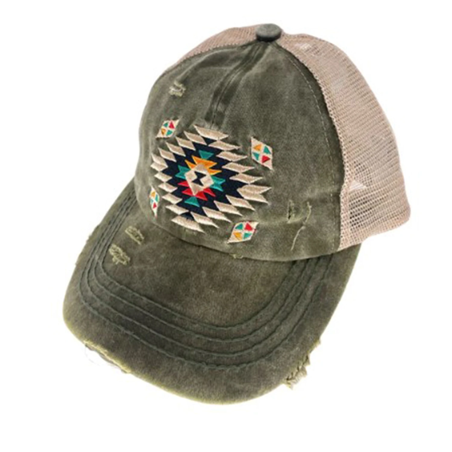 Aztec Criss Cross Pony Cap 2 Aztec Criss Cross Pony Cap - Image 2