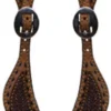 Ladies Chocolate Buckstitched Spur Straps