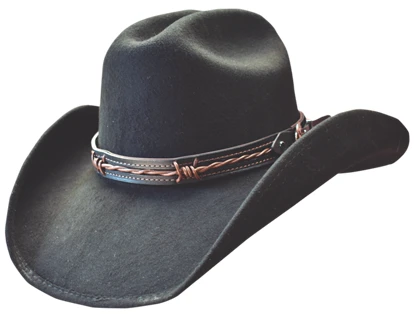 Tumbleweed Black Felt With Barbwire Hatband 1 Tumbleweed Black Felt With Barbwire Hatband