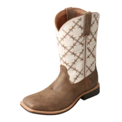Twisted X Kid's Bomber And White Barbwire Square Toe Boot