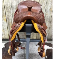 HR Saddlery 15 Inch Cowhorse Pencil Roll Saddle -Western Cowboy Equipment Store cowhorsefront