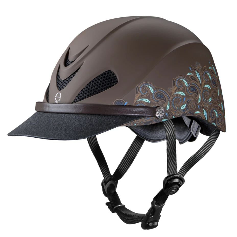 Troxel Turquoise Paisley Dakota Helmet 1 Troxel Turquoise Paisley Dakota Helmet