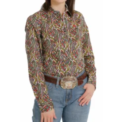 Cinch Women's Multi Color Paisley L/S