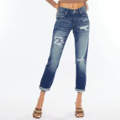 KanCan Mid Rise Slim Boyfriend Jeans 14 KanCan Mid Rise Slim Boyfriend Jeans -Western Cowboy Equipment Store kc4006d 3