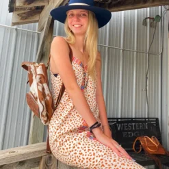 Cream And Camel Dress With Aztec Embroidery -Western Cowboy Equipment Store patterndressa