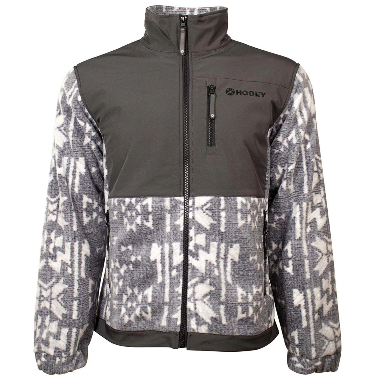 Hooey Charcoal Aztec Fleece Jacket 1 Hooey Charcoal Aztec Fleece Jacket