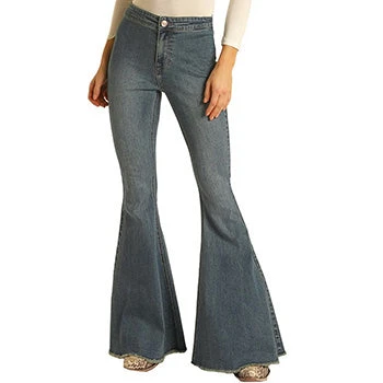 Rock & Roll Women's High Rise Bell Bottom Jeans 1 Rock & Roll Women's High Rise Bell Bottom Jeans